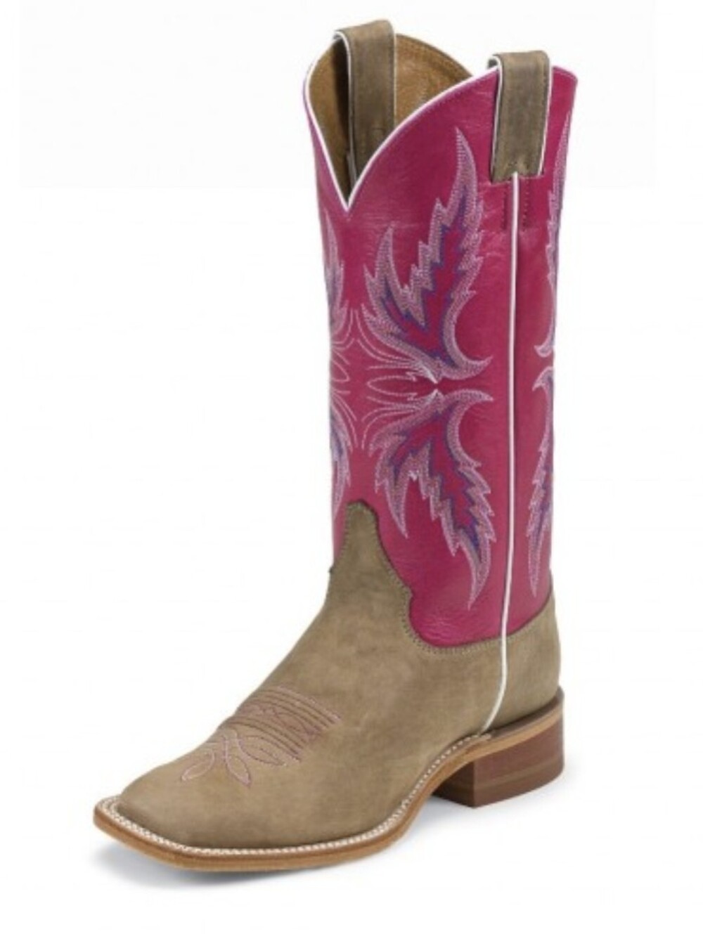 JUSTIN "Bent Rail" ladies cowboy western boots Tan Vintage Cowhide sz 8.5 BRL311